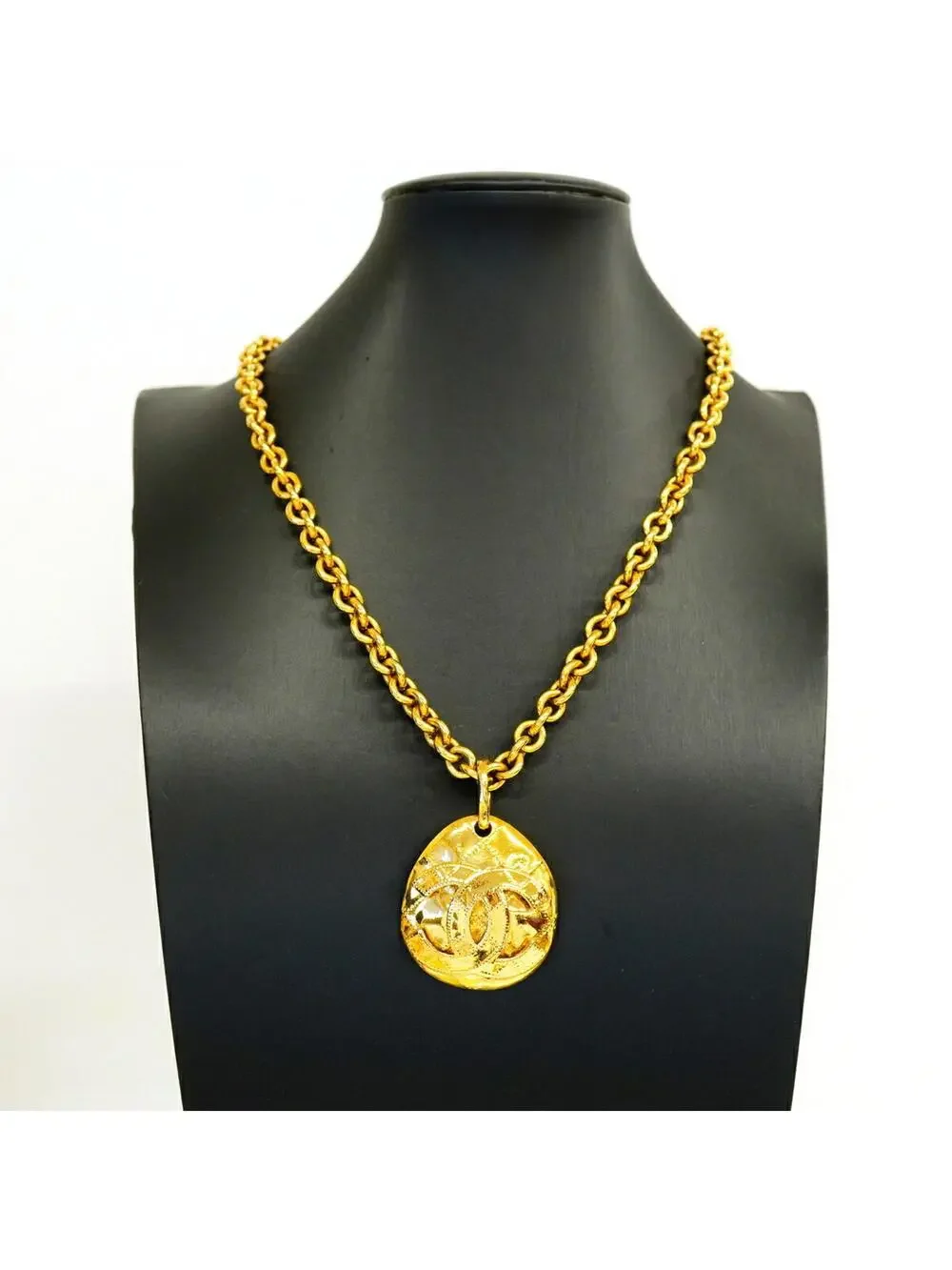 Chanel Cc Logo Pendant Necklace Metal #357853C10B